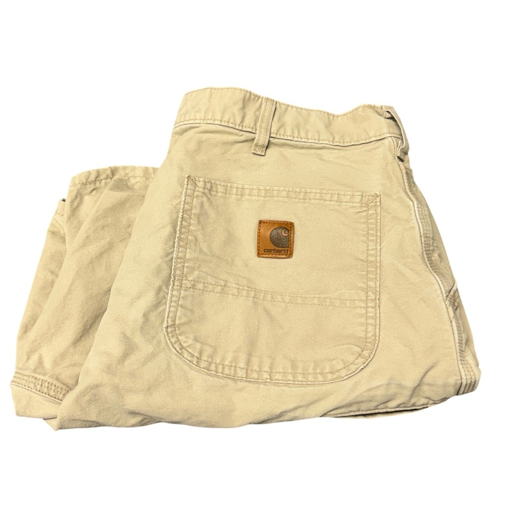 Carhartt Shorts Mens 36 (35x7.5 ACTUAL) B144 Tan Canvas Utility Workwear 2007
